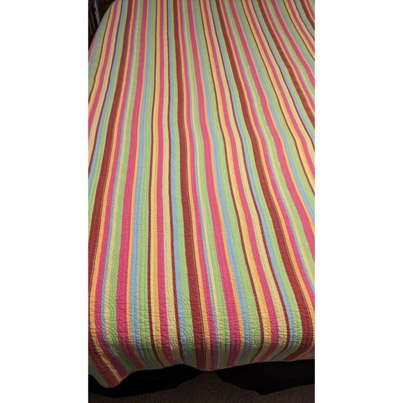 Rainbow Quilt Homemade‎ With Machine 84" X 84" & 2 Shams Full - Queen With Case - Picture 7 of 16